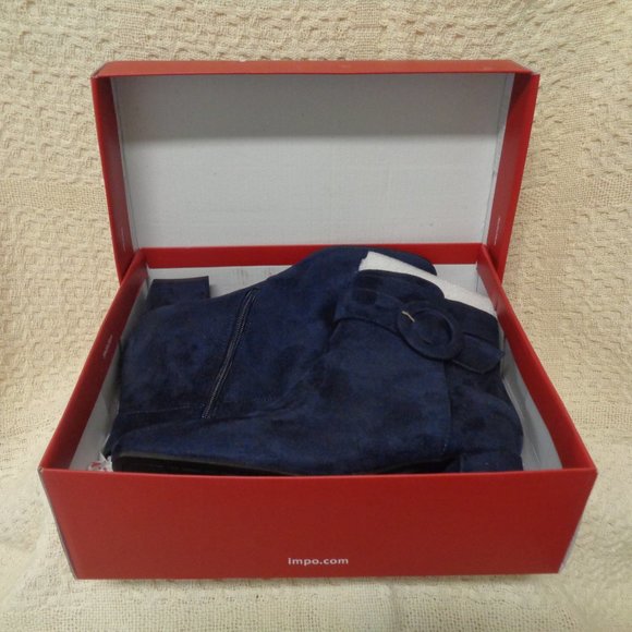 IMPO navy faux suede bootie NIB with buckle detail and block heel - Picture 6 of 6